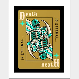 Death Poker Card Tarot Card Skeleton Posters and Art